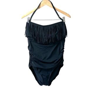 Swimsuits For All Fringe Bandeau One Piece
